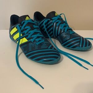 Adidas Men's Teal and Neon Yellow Athletic Shoes